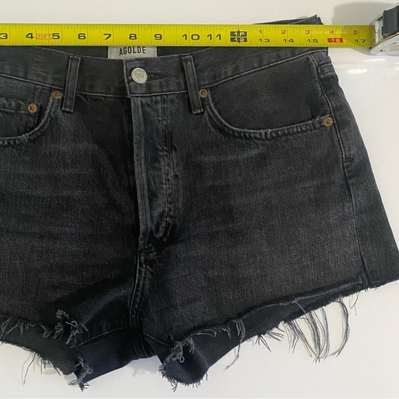 Agolde Parker Shorts Vintage Black Crash Jean Denim - Picture 12 of 16